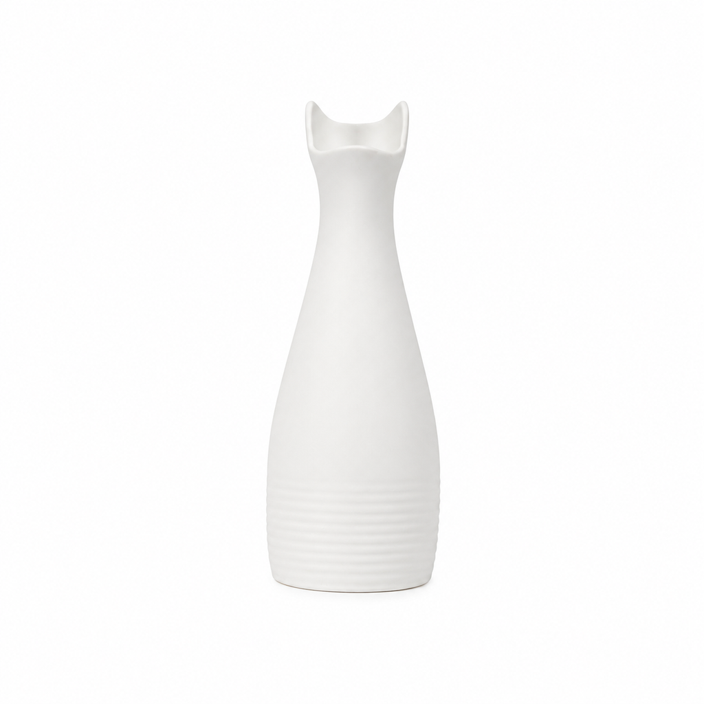 Creative, Minimalist, Small Ceramic Cat Vase