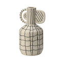 Wabi-Sabi Style Hand-Painted Geometric Line High-Neck Vase
