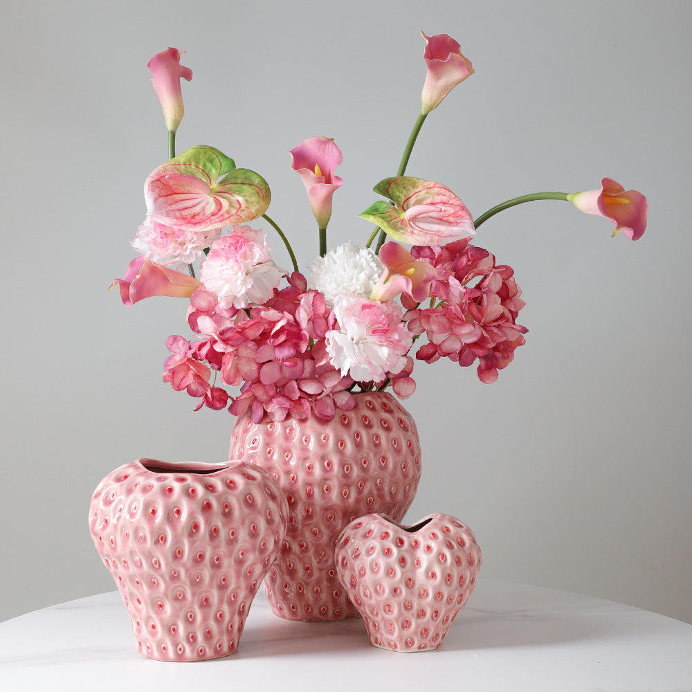 Strawberry-Shaped Ceramic Vase