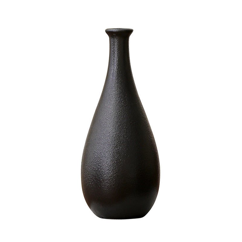 Retro Black Pottery Small Vase