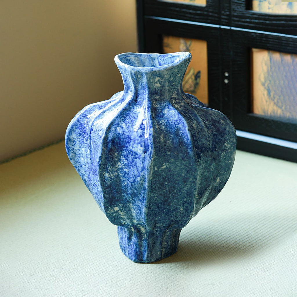 Retro Ceramic Vase Wabi-Sabi Style Floral Arrangement Decor