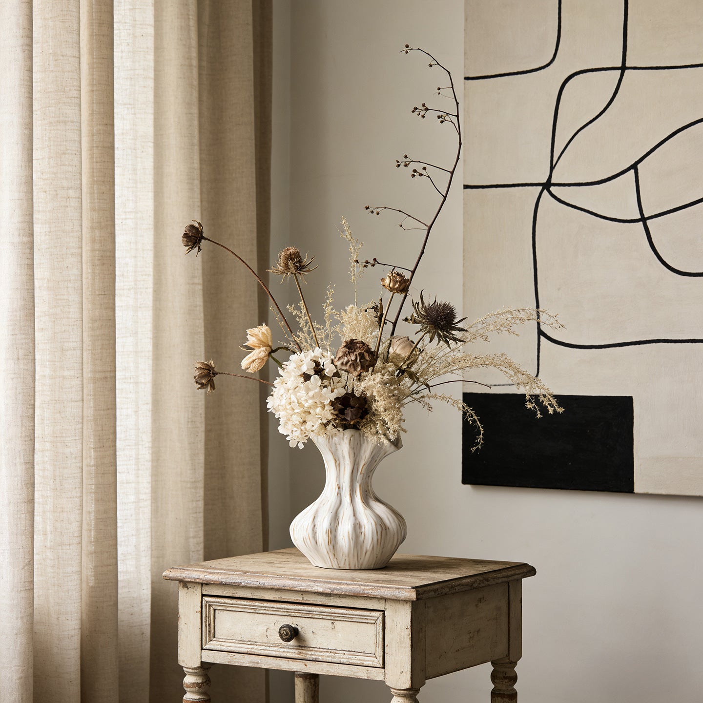 Creative White Ceramic Vase  Minimalist Decor