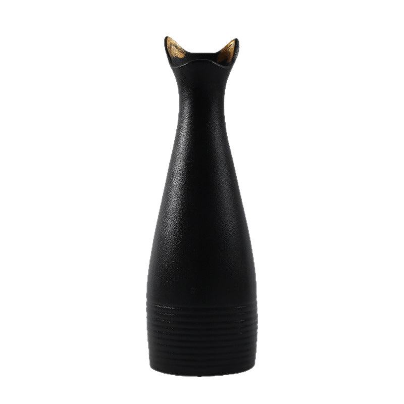 Creative, Minimalist, Small Ceramic Cat Vase